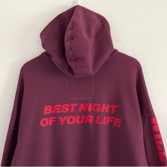 Aviator Nation Will Ferrell Bolt Smiley Relaxed Pullover Hoodie Plum Large - Picture 6 of 11